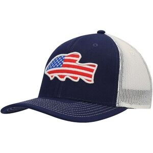 Local Crowns Fish Collection USA Navy Snapback Adjustable Trucker Cap Hat OSFM